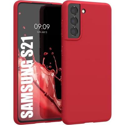 Etui ochronne - BOOLING - dla Samsunga Galaxy S21 - Miękki silikon - Czerwony - Odporne na zarysowania