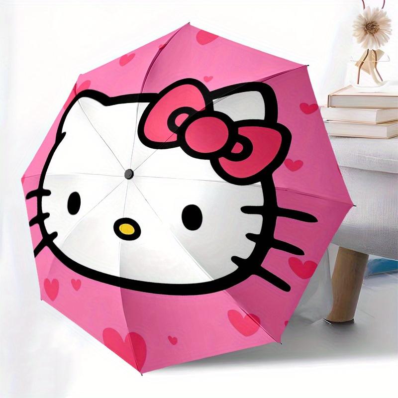 1pc Hello Kitty Pink Hearts Umbrella with Plastic Handle,Suitable for All Seasons Home Travel Outdoor UmbrellaSanlio465