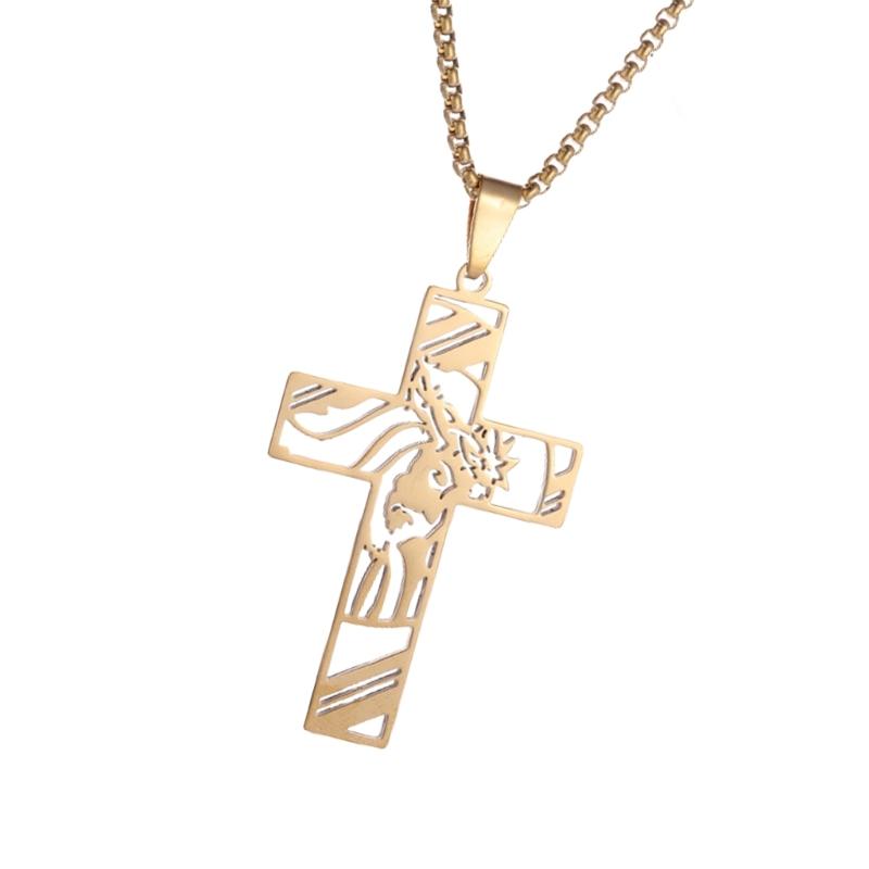 Men's and Women's Adjustable Length Crucifix Necklace Handmade Neckchain Accessory Stylish Christian Religious Jewelry