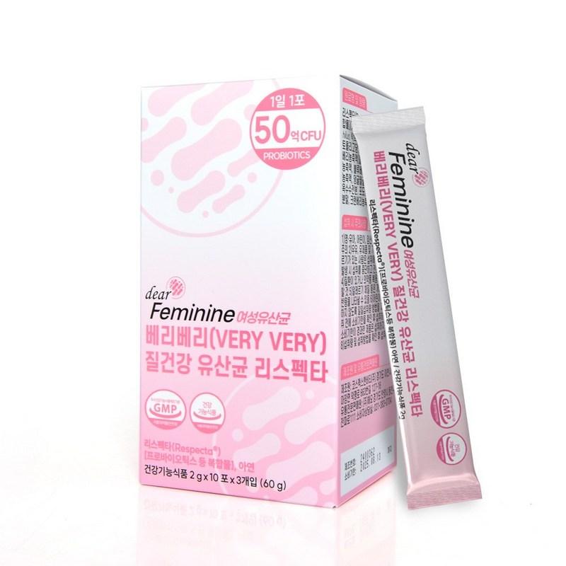 Dear Feminine Vaginal Lactobacillus Respecta 30 Sachets, 2 Boxes, Vaginal Health, Female Origin, 60g, 2 Units