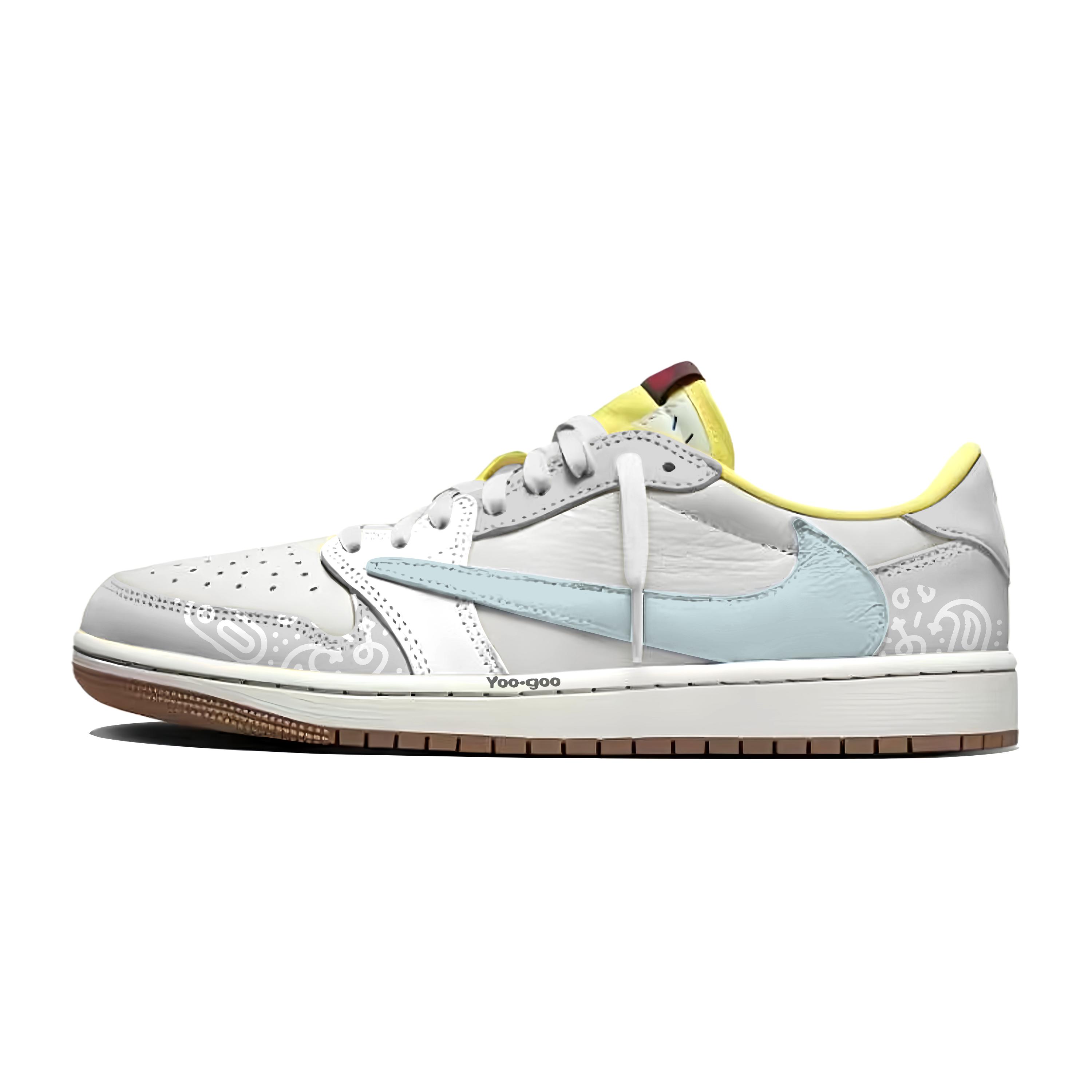 

Jordan x Travis Scott Air Jordan 1 Maris Sal Cashews Comfortable Cushioning Slip Resistant Breathable Lightweight DZ4137-700(Team2136-) 44.5