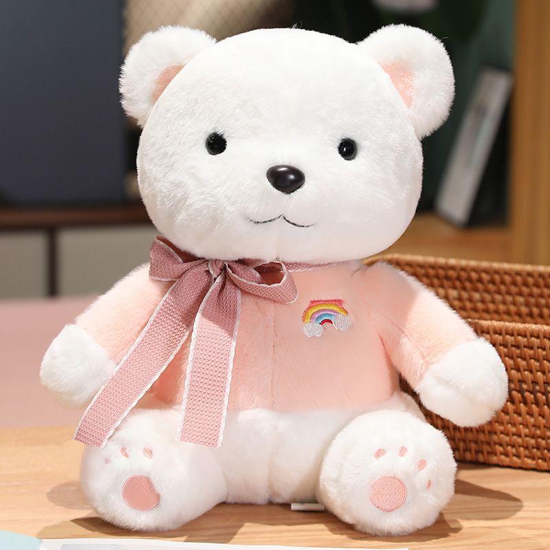 

Cute Rainbow Bear Doll Plush Toy To Sleep With, Hug Bear Doll, Rag Doll Children S Birthday Gift For Girlfriend 30cm 0.34kg рожевий
