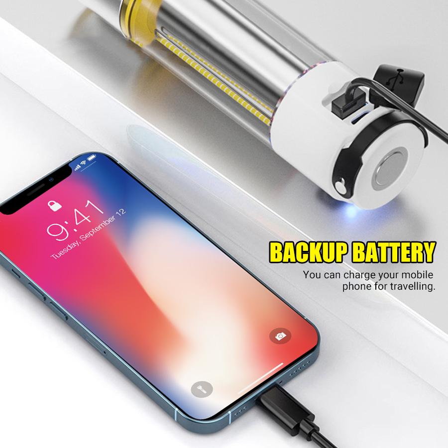 Multifunction LED Flashlight XPE Super Bright Torch Lamp with Hook Outdoor Waterproof Camping Lantern USB Rechargeable