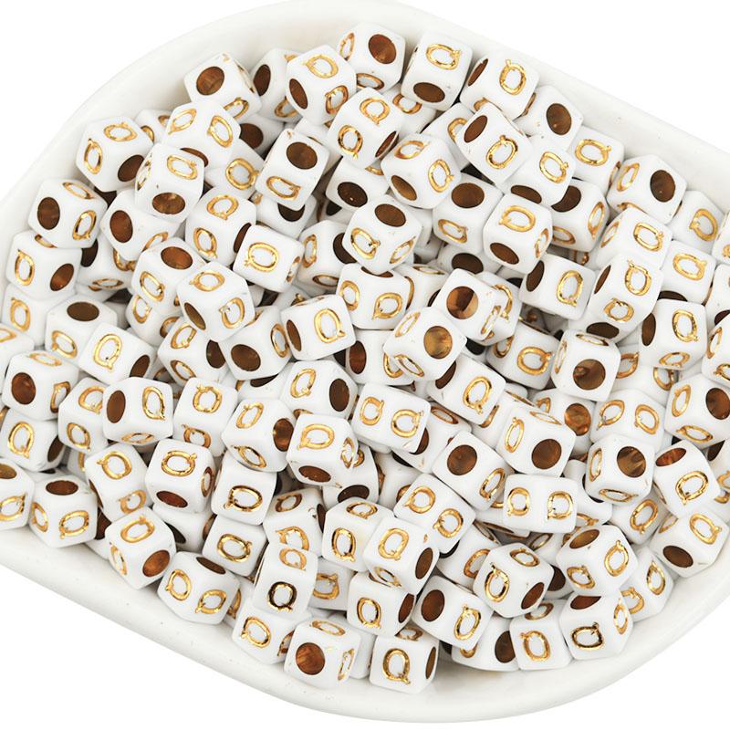 100Pcs/lot A-Z Letter Beads For Jewelry Making Gold Color Square Alphabet Spacer Bead Charms Diy Bracelet Pendants Supplies