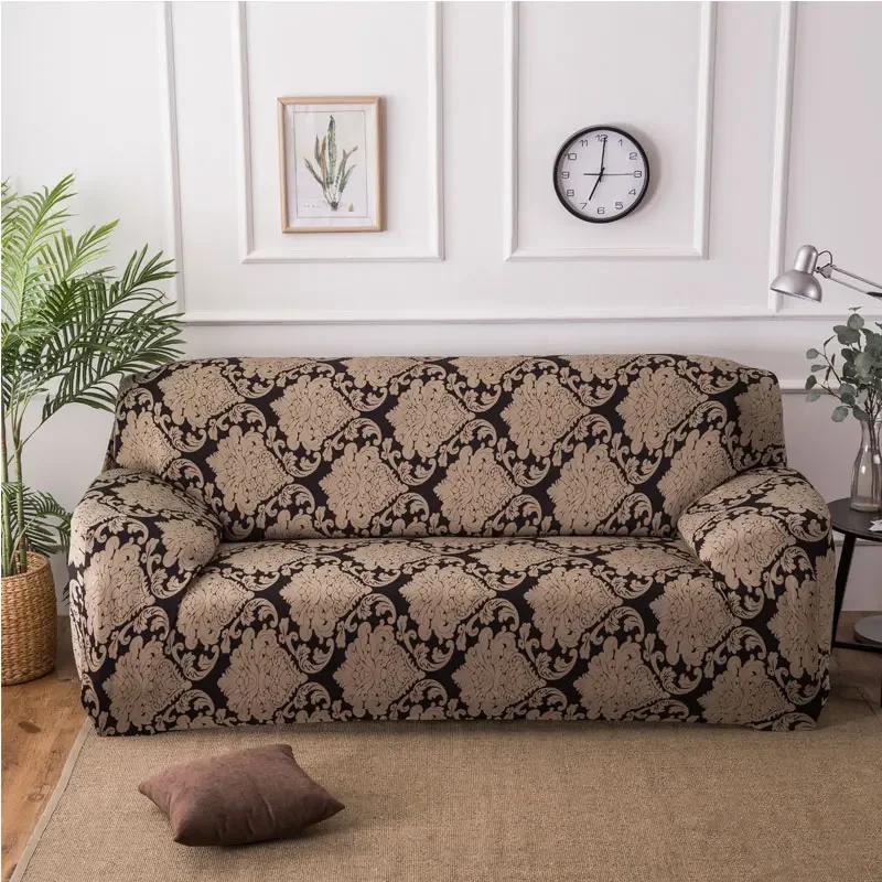 Baroque style sofa covers stretch for living room spandex slipcovers couch cover single double three four seat sectional sofa