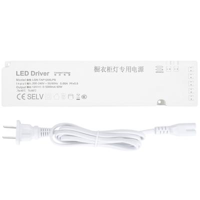 LED Light Power Transformer with Multi Interface Waterproof for Cabinet Lamp CN White