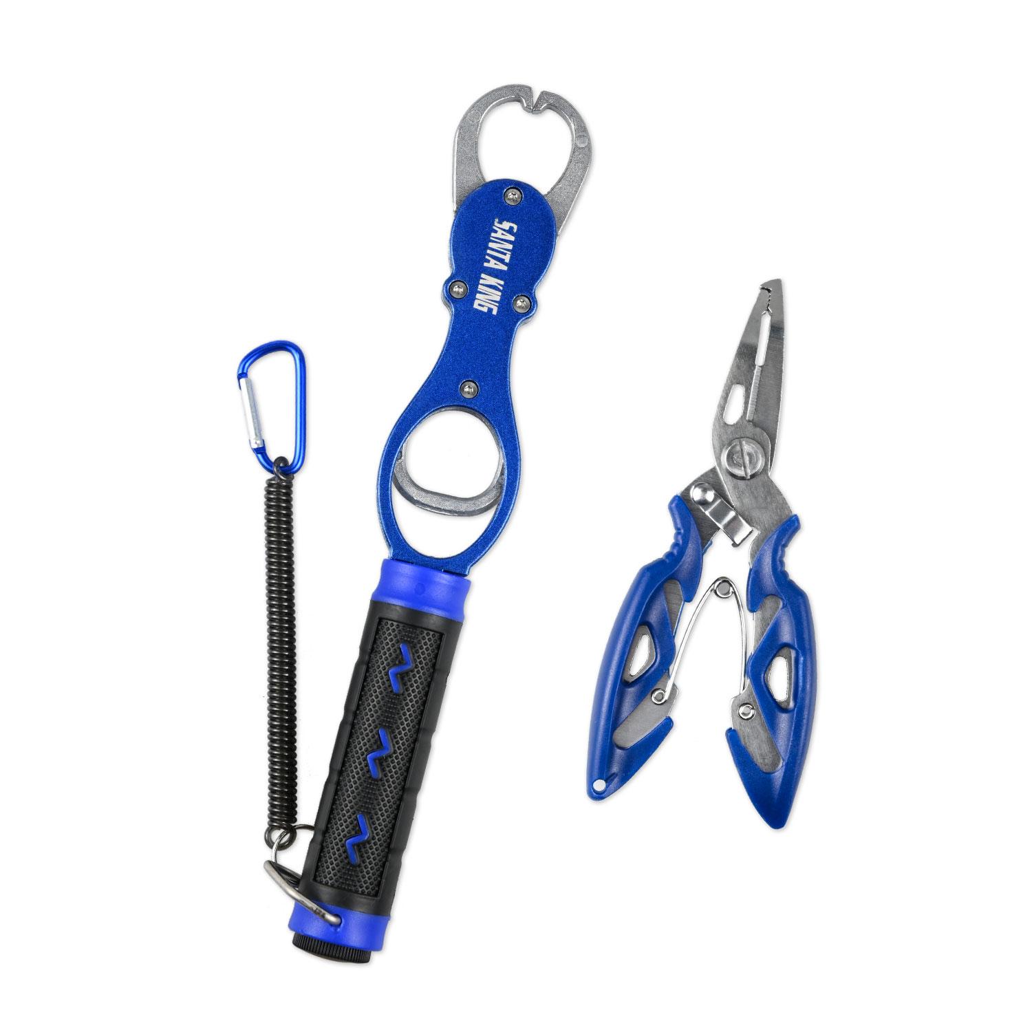 Fish Grip and Fishing Pliers Kit -Cutter Plier Scissor Fish Gripper Plier Set Nipper Pincer Snip Fishing Lure Lipgrip Accessory