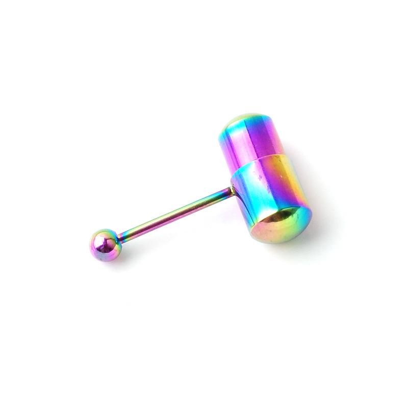Vibrating Tongue Rings: Stylish Electroplated Stainless Steel Body Piercing Jewelry