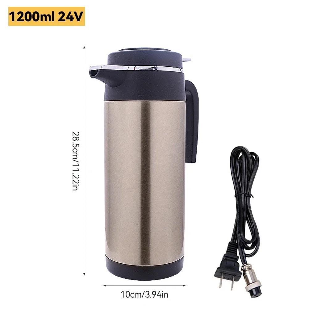 750/1000ML 12V/24V Universeller Auto Elektrischer Heizbecher Wasserkocher Edelstahl Wassererhitzer Flasche Schnelles Kochen Warmhalten