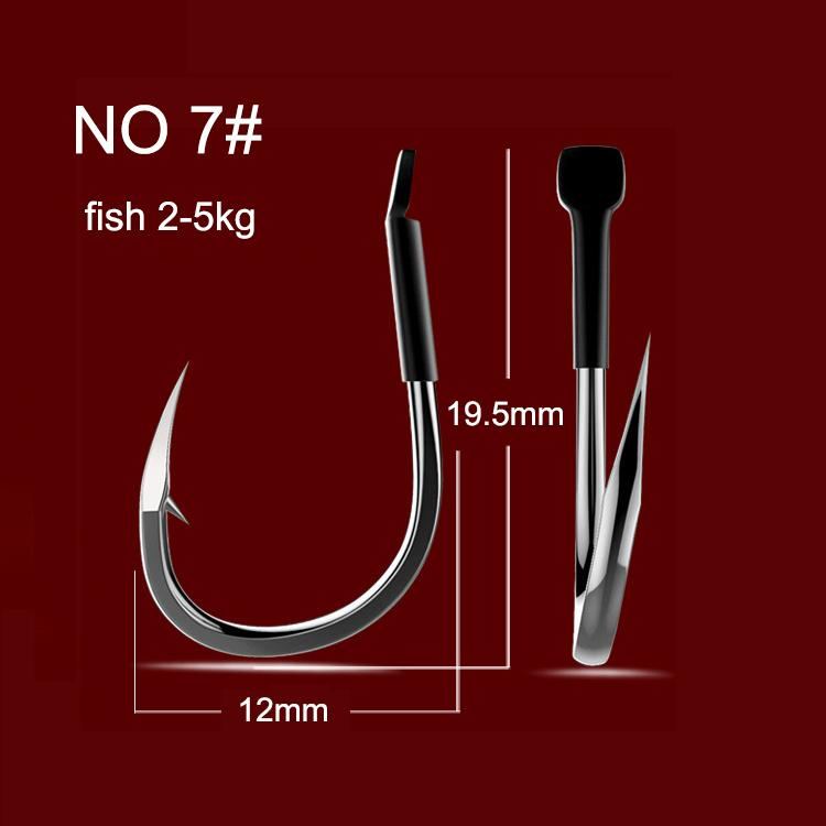 

10pcs Saltwater Fishing Hooks Tungsten Steel Steel for Big Fishing Barbed Carp Hooks Drag 10-35kg