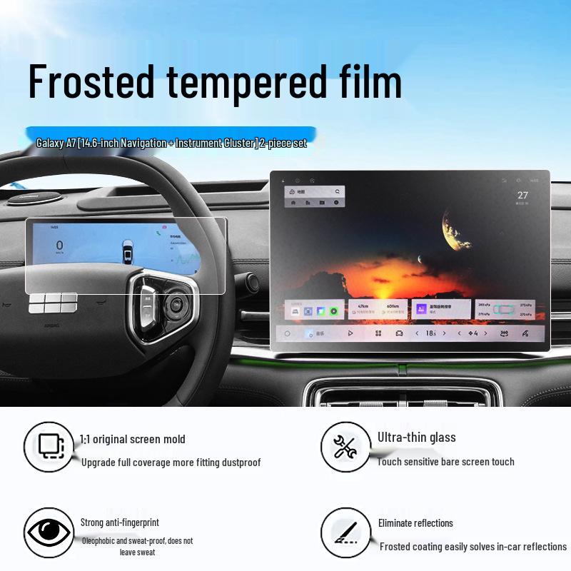 Geely Galaxy A7 Tempered Glass Screen Protector: EMI Navigation Dashboard Film & Interior Decor