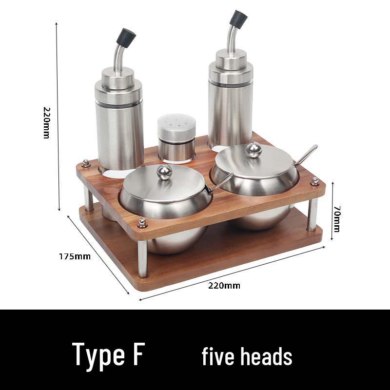 304 Stainless Steel Spice Set: Seasoning Jar, Oil Pot & Salt Shaker with Lid for Home & Restaurant.