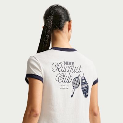 Nike Club T Shirts Women s White Crew Neck Moderate XS