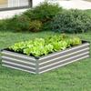 2 Pack 9x3x1FT Galvanized Raised Garden Bed Kit Outdoor Metal Planter Box for Vegetables Rectangular Steel Container Easy Assem