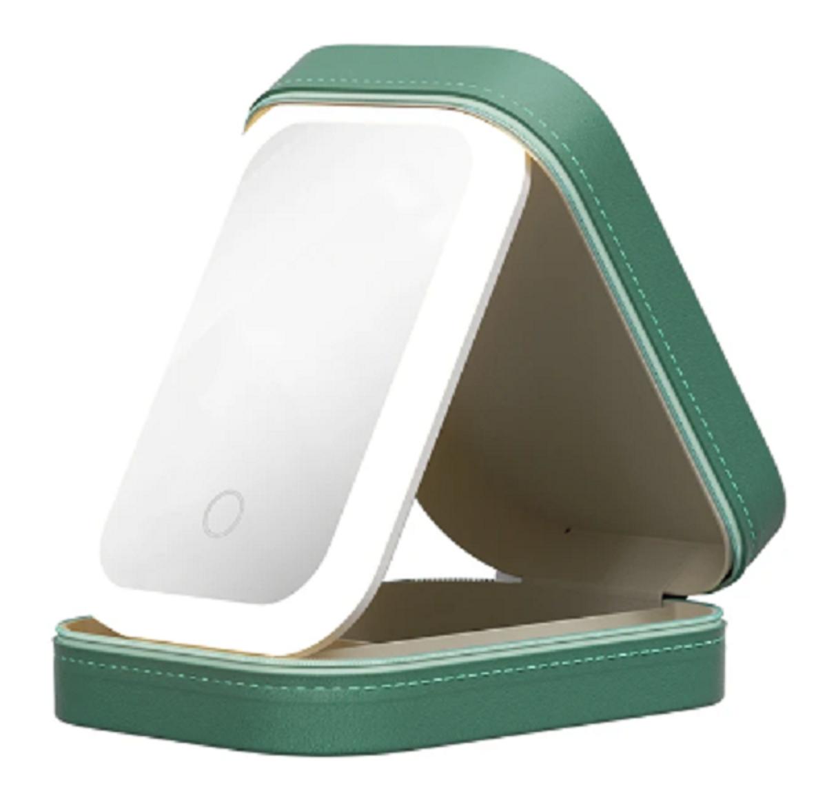 

Портативная коробка для хранения косметики, зеркало для макияжа с подсветкой, водонепроницаемая пылезащитная полка для хранения в ванной, органайзер, дорожный набор 2