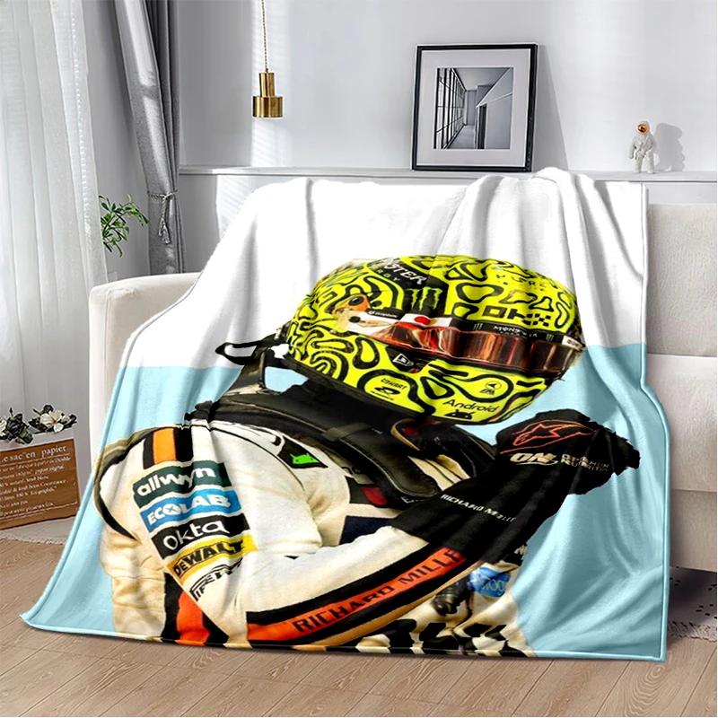 Manta Suave de Felpa Lando Norris Piloto F1, Manta de Franela Manta de Tiro para Sala de Estar Dormitorio Cama Sofá Oficina Cubierta Regalo