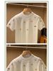 Men's Trendy European Bee Embroidery Knit T-Shirt, Short-Sleeved, Round Neck, Light Luxury Style