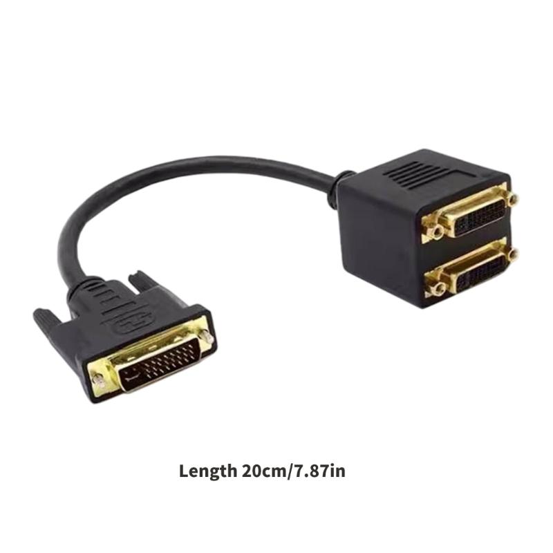 DVI 24+5 Y Splitter Adapter Male To Female For Double Monitor Setups With 1080P High Clear Video Output for Homes,