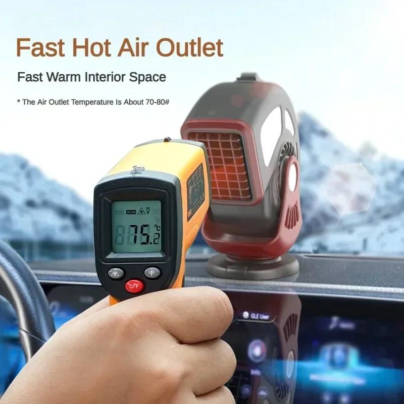 2in1 Car Heater Fan 200W 12V 24V Car Heater Electric Cooling Heating Fan Windshield Defroster Defogging Demister Anti-Fog Heater