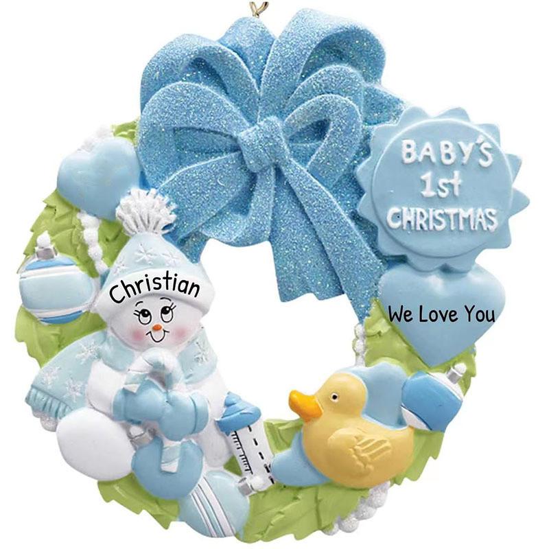 

And Charming Blue Pink Snowman Resin Christmas Ornaments With Artistic Decor Bow синий