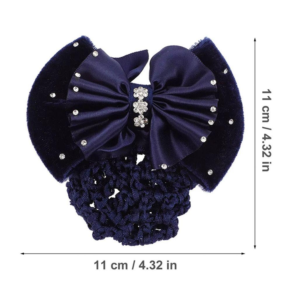 1Pcs Barrette Net Net Bun Hair Cover Bowknot Bun Crochet Net Durable Elastic Hairnet for Women