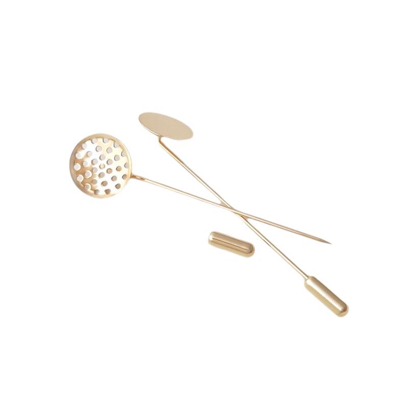 Brosche aus 14 Karat goldgefülltem Netzscheiben-Design mit Farberhalt und kupferplattierter goldener Nadel
