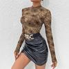 Autumn Sexy Mesh Bottoming Shirt Thin Section See-through Thin Tops Women Versatile Closet Essential Fashion Items Shirt