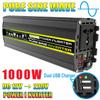 Pure Sine Wave Power Inverter DC12V To AC 220V 1000W Converter Intelligent Digital Display Voltage Transformer Car Home Outdoor
