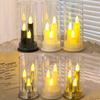 3 In 1 LED Flameless Electric Candles Light Battery Power White Beige Black Acrylic LED Taper Candles Holiday Party Home Decor