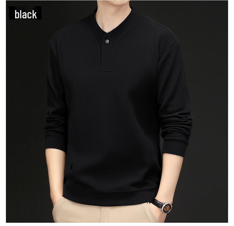 Men's 2025 Winter Fleece-Lined Thickened Sweatshirt with Single-Button Closure