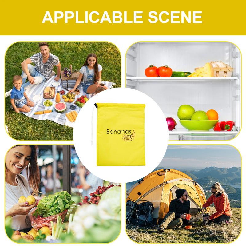 28x35cm Frukt Grönsaker Förvaringspåse Sallad Banan Färskhållande Knytpåse Dragsko Banan Förvaringspåse Återanvändbar