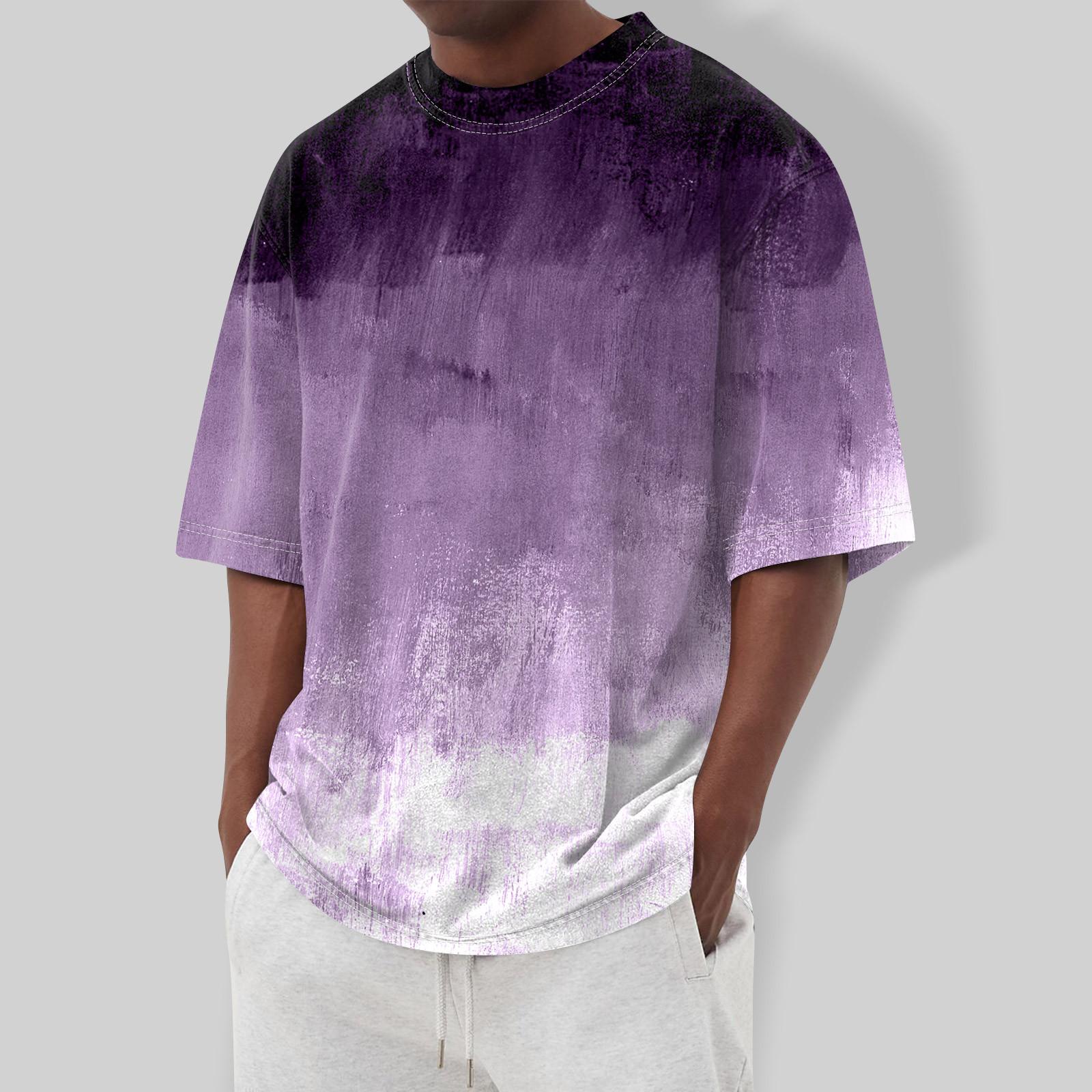 

Мужская футболка Футболки с графическим текстом Pool3D печать Уличная повседневная одежда с короткими рукавами и принтом Базовая одежда XL фиолетовый