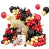 Elegant Red, Black & Gold Balloon Chain Set for Celebrations: Birthday, Graduation, Wedding