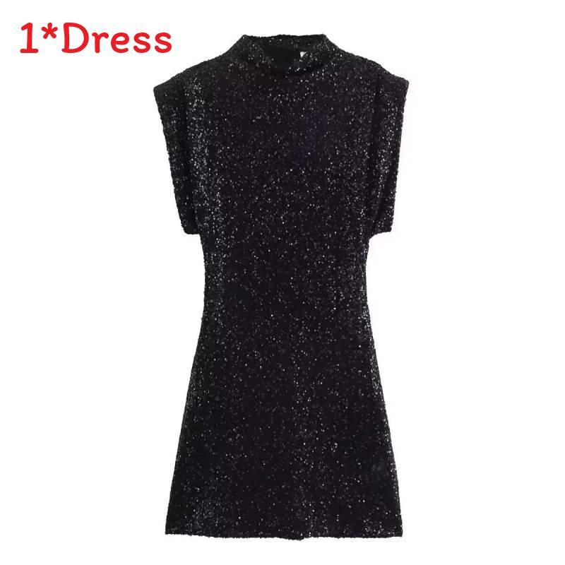 Sequin Dress For Women With High Waist Short Skirt For Winter Party Wear