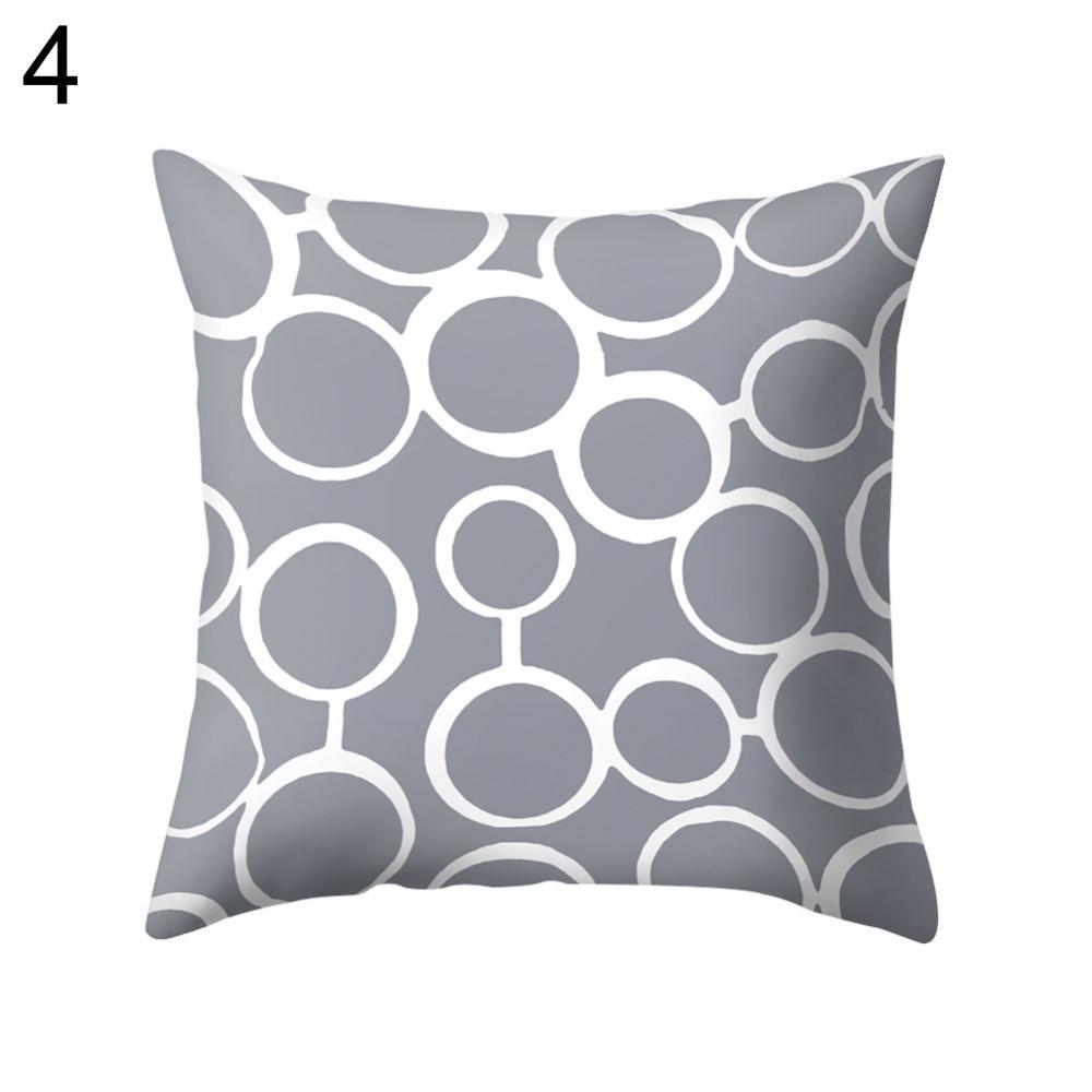 Cushion Cover Case Square Geometric Gray Throw Pillow Protector Bedding Articles