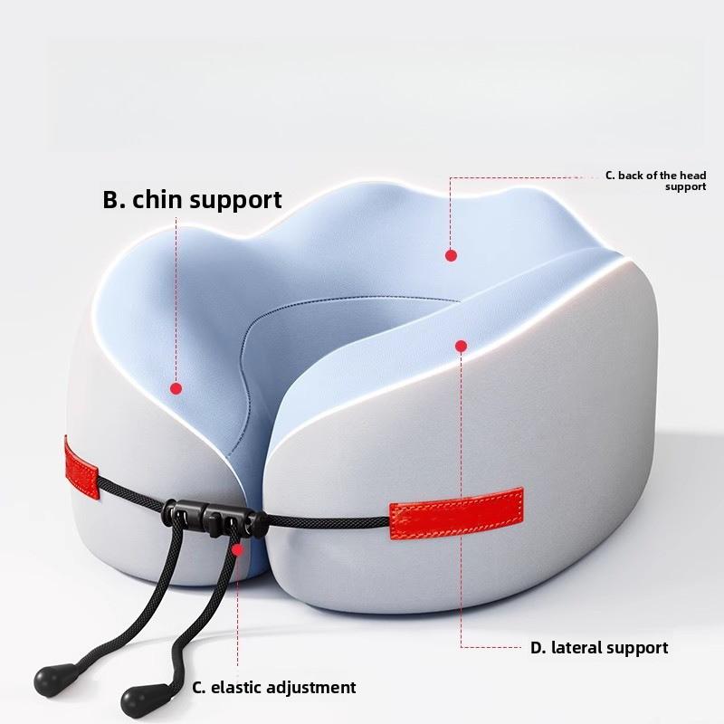 Memory Foam U-Shaped Neck Pillow Travel Neck Support Portable Office Airplane Sleep Pillow with Storage Case
