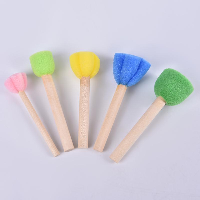 5Pcs Creative Sponge Brush Children Art Diy Painting Tools Mushroom Brush