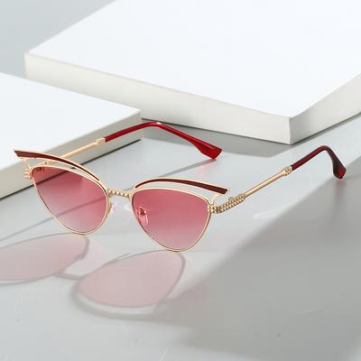 Hollowed Cat Eye Sunglasses Female Stylish Gradient Decorative Sun Eyewear Latest Fashionable Design Casual Outdoor Sun Eyewear UV Protection 400