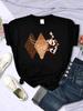 Kawaii Woman TShirts Cowboy Style Pattern Printed Short Sleeve Breathable ONeck Soft Tee Shirts Summer Street Female Clothes