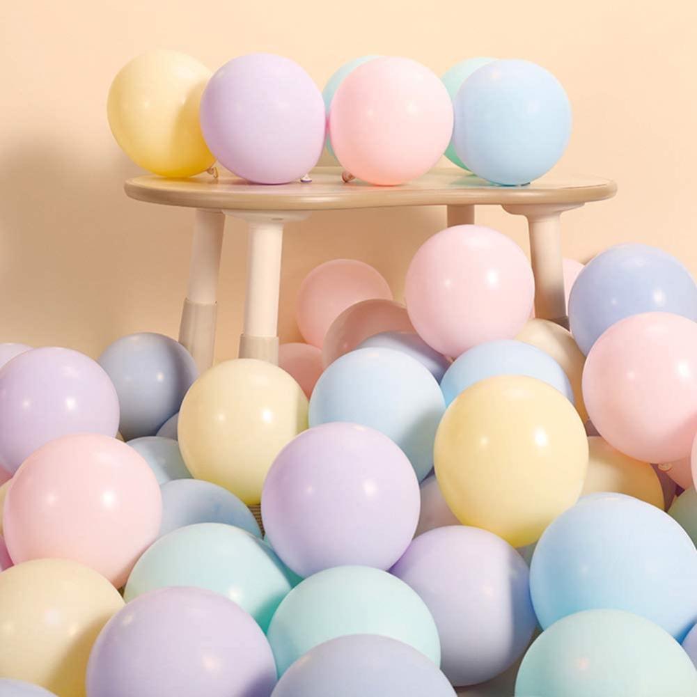 100 PCS Pastel Latex Balloons 12 Inches Macaron Candy Rainbow Assorted Color Latex Balloons Birthday Christmas Party Decorations