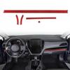Red Carbon Fiber Dashboard Center Lower Trim Sticker For Subaru Crosstrek 23+