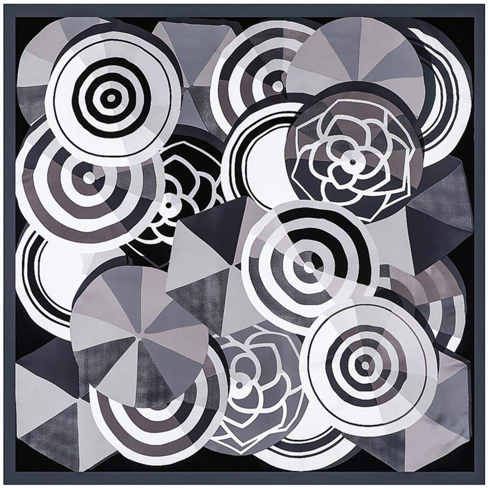 POBING Silk Scarf Women Large Shawls Horse Print Stoles Square Bandana Luxury Kerchief Big Hijab Scarf Female Foulards 130CM