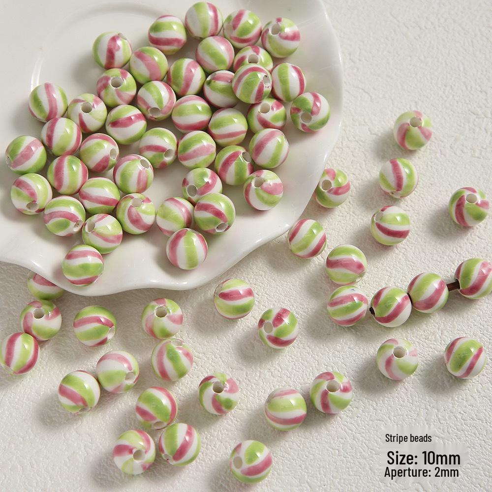 Handmade Cute Flower & Heart Green Ceramic Beads for DIY Jewelry