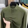 2026 Mens Casual Stand Collar Solid Color Long Sleeve Sweatshirt Versatile Trendy Top