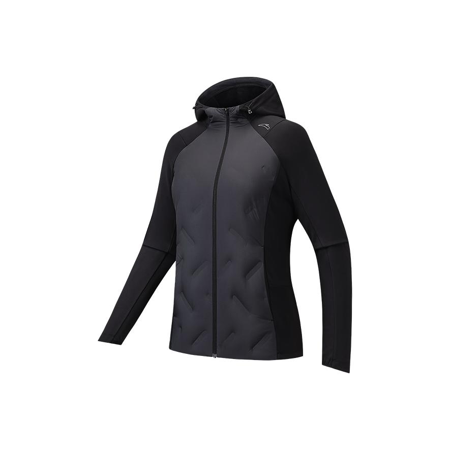 Anta Comfortable Simple Hooded Slim Fit Versatile Thick Jacket Women Jacket 162545605-2