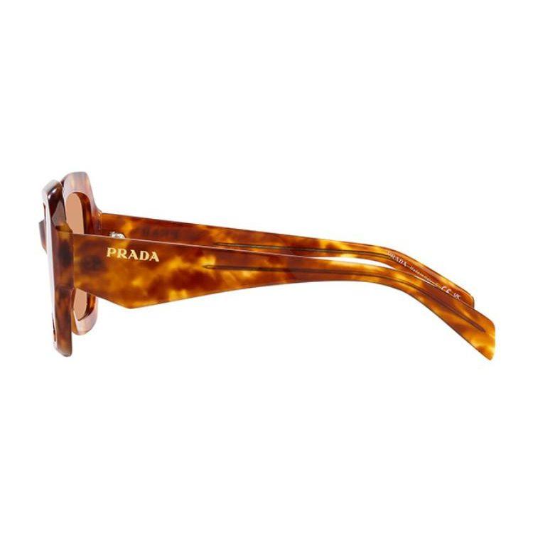 Prada Logo Letter Print Decorative Temples Irregular Shape Sunglasses Unisex sunglasses Tortoise 0PR28ZSF-10L07V