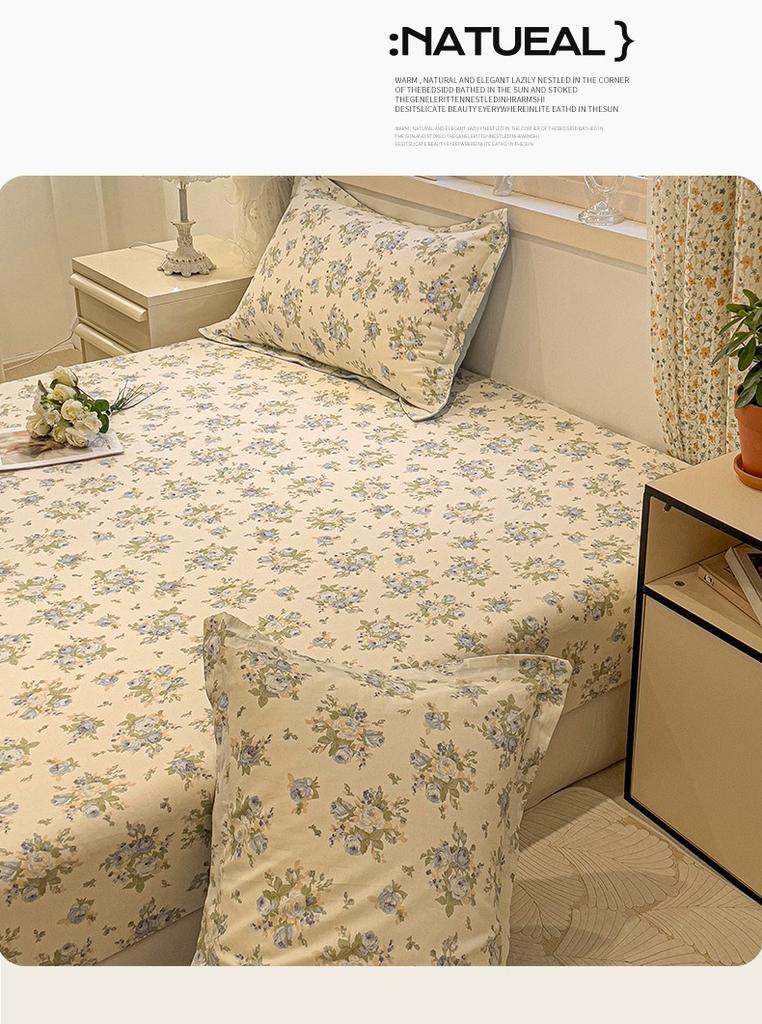 Mei Yun Ge Small Fresh All Cotton Printed Flower Series Single Bed Sheet