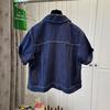 Europäische Station Revers Blau Denim Kurzarmhemd Damenjacke Vielseitig Kurz Mode Top Sommer Neu