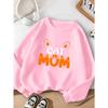 Cat Mother Girls Autumn And Winter Fashion Sweatshirt Creative Christmas Elements Casual Long Sleeve Round Neck, Girl Christmas Gift Print