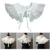 Ruffle Trim Lace Faux Collar Decorative Collar for Blouse Skirt Removable False Collar Adjustable Shawl All Matching